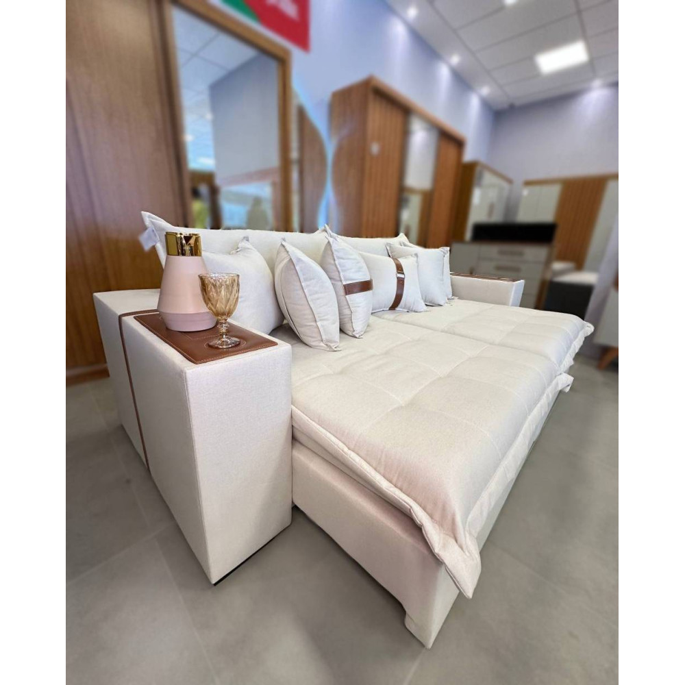 Sofá Retrátil e Reclinável Dior 2,30m - Linho Bege