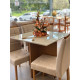Mesa de Jantar Helo 120x90 c/ 4 Cadeira Julia- Linho Bege - Freijo/Off White
