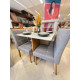 Mesa de Jantar Helo 120x90 c/ 4 Cadeira Julia- Linho Cinza - Freijo/Off White