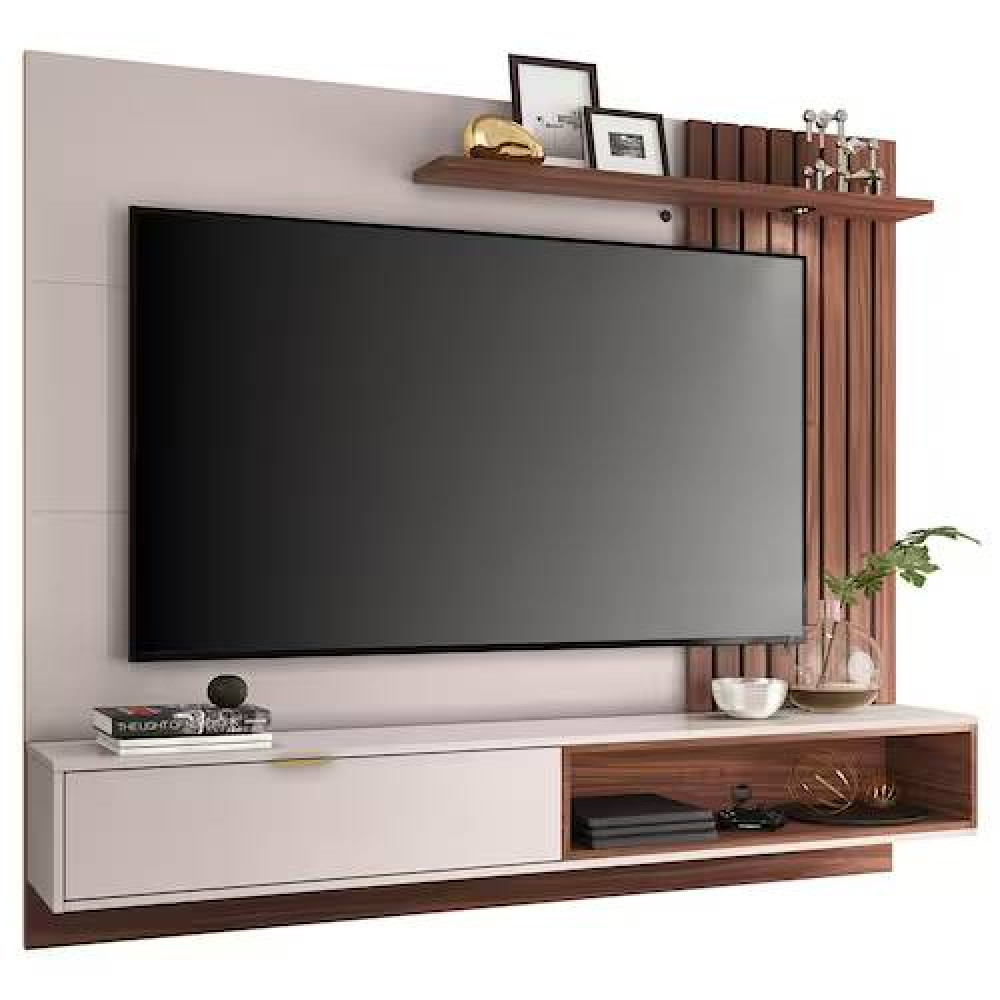 Home Suspenso Tocantins 160cm para TVs até 60 Polegadas - Off White /Nogueira Real