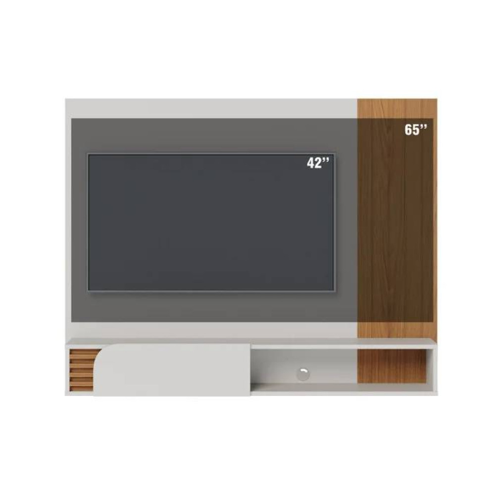 Home Suspenso Jurere 1.60 para Tvs até 65" 1 Porta - Off White Matte / Freijó