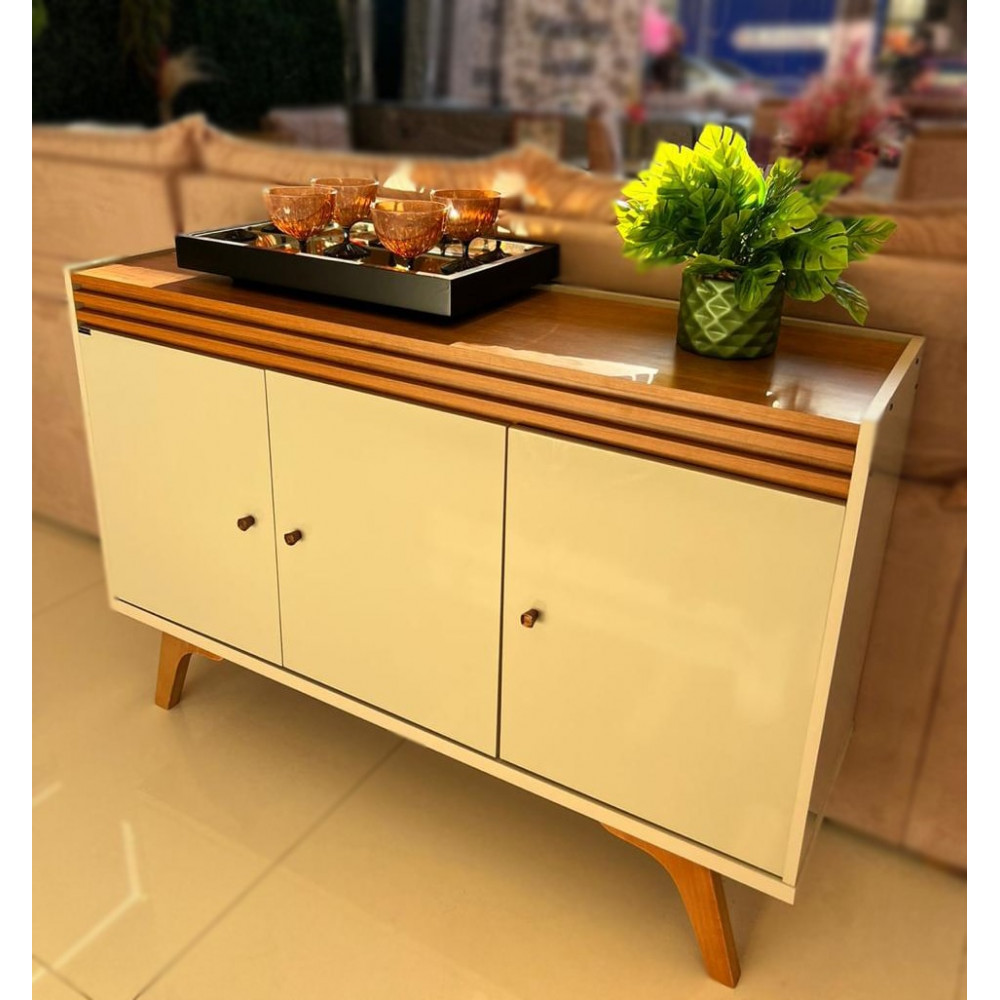 Buffet Sevilha c/ 3 Portas - Off White / Naturalle