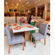 Mesa de Jantar Helo 120x90 c/ 4 Cadeira Julia- Linho Cinza - Freijo/Off White