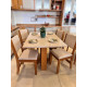 Mesa de Jantar Magic 1.20x0.80 com 4 Cadeiras Sol - Mel/Blonde Linho Bronze