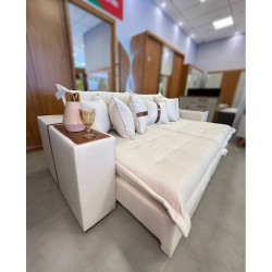 Sofá Retrátil e Reclinável Dior 2,38m - Linho Bege