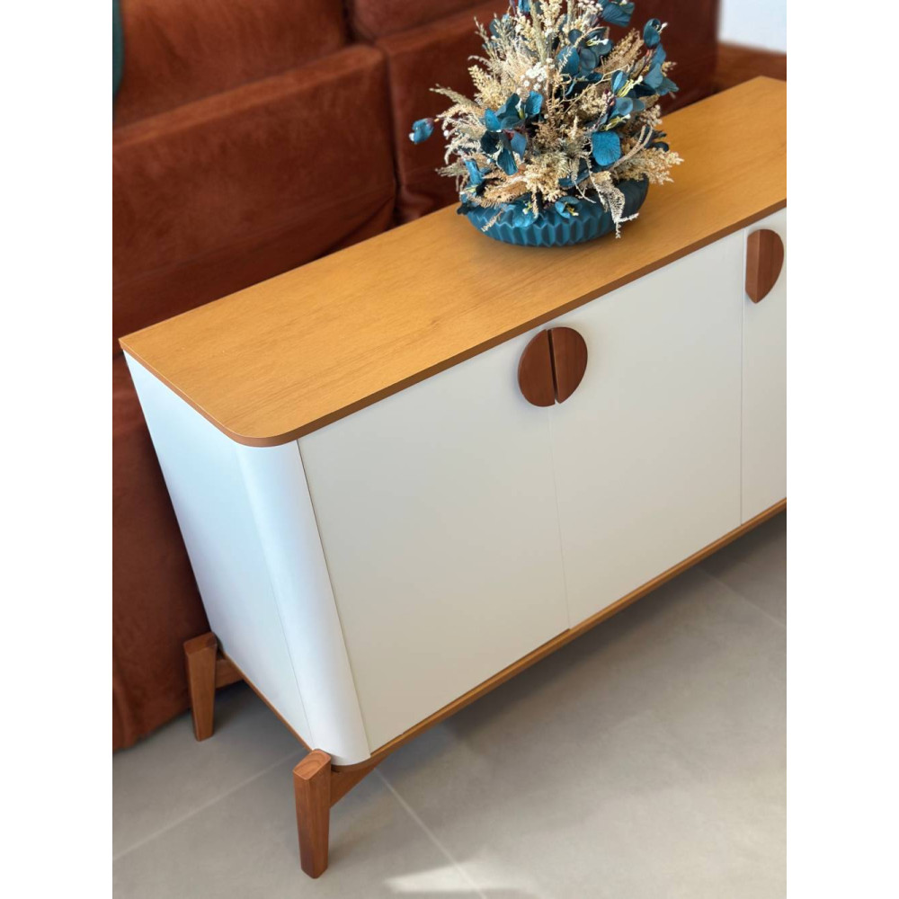 Aparador Buffet Buriti 3 portas - Off White/Nature