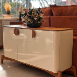 Aparador Buffet Buriti 3 portas - Off White/Nature