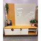 Rack Buriti 1.8 com Painel Boto 1.8 para TVs até 70 ″  c/ Led - Off White/Nature
