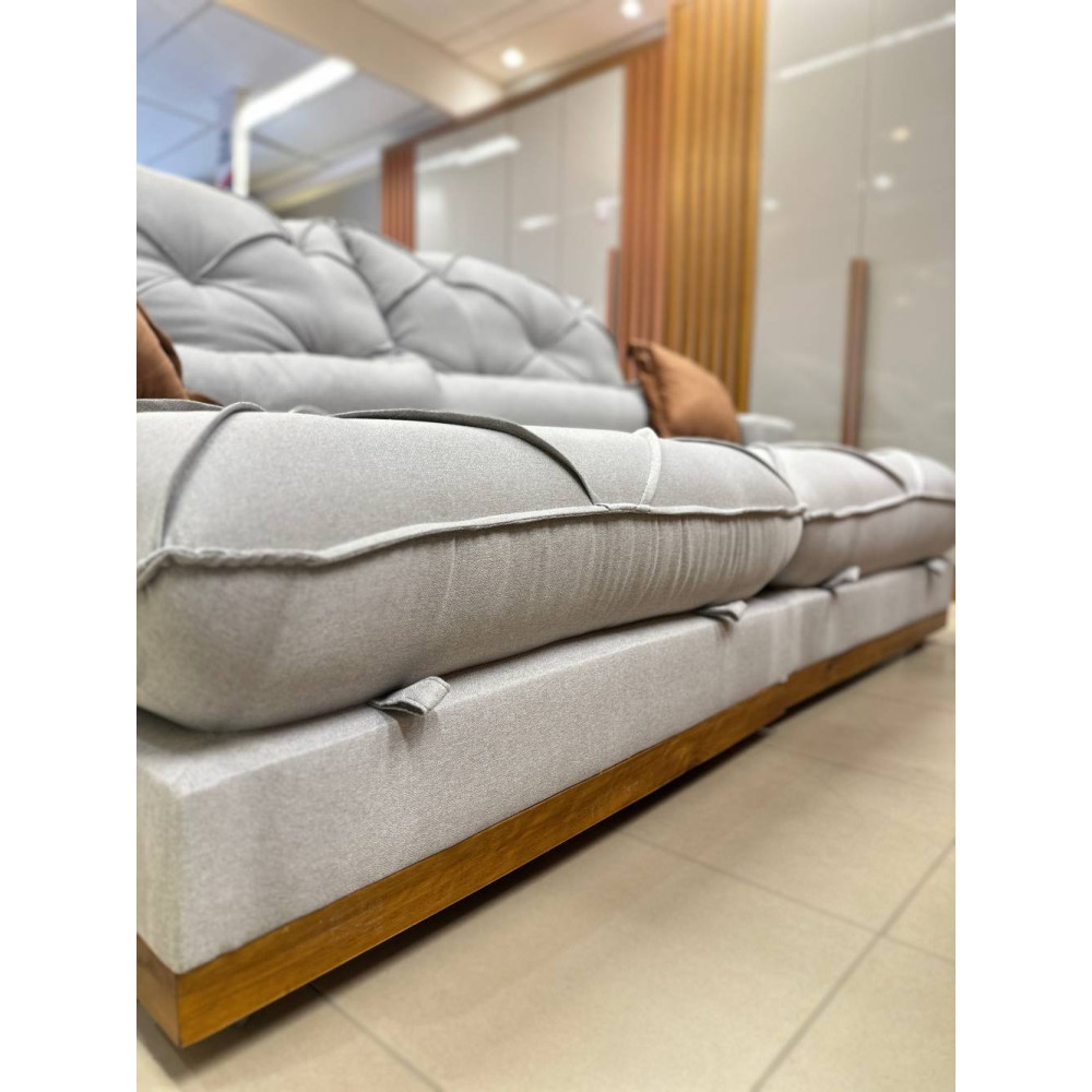 Sofá Pacco Rabanne Retrátil e Reclinável 2,50cm - Linho Cinza