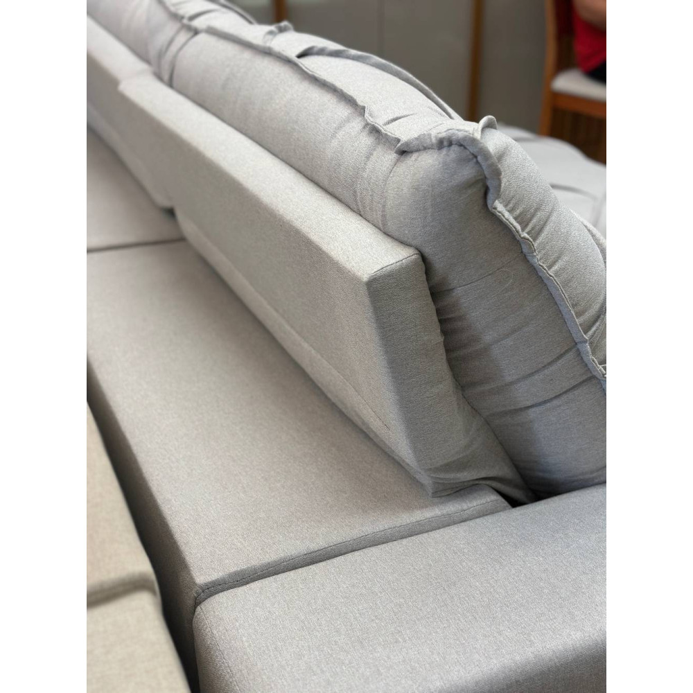Sofá Pacco Rabanne Retrátil e Reclinável 2,50cm - Linho Cinza