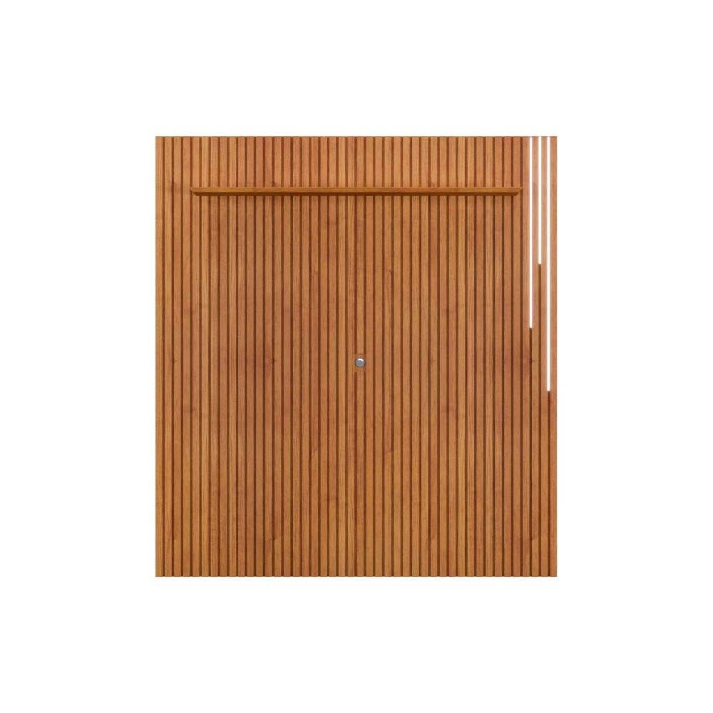 Painel Ripado Lyon 227 c/ Led cascata e Prateleira - Naturalle