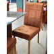 Mesa de Jantar Helo 120x90 c/ 4 Cadeira Julia- Veludo Terracota - Freijo/Off White