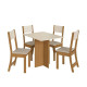 Conjunto Mesa de Jantar Talita C/ 4 Cadeiras - Freijo/Off White