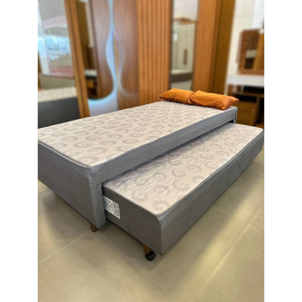Bicama Solteiro Compact Plus C/ Auxiliar 88X188X40 - Cinza