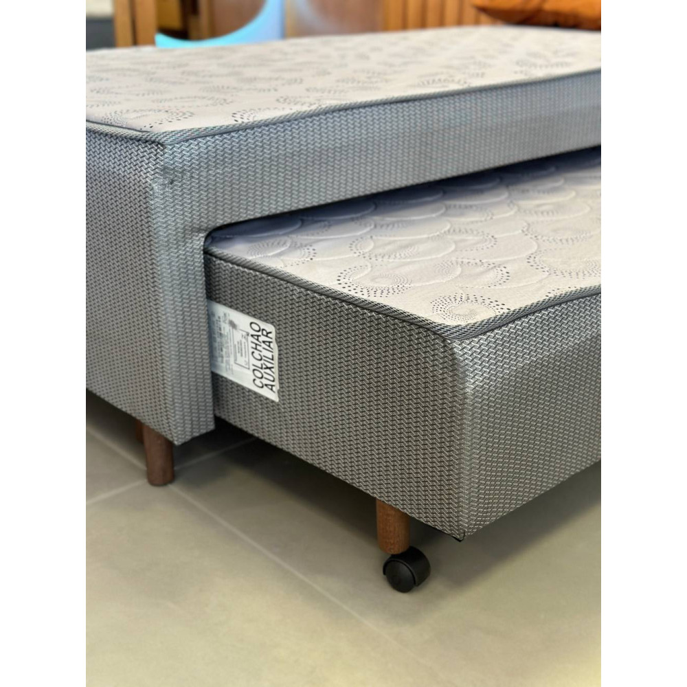 Bicama Solteiro Compact Plus C/ Auxiliar 88X188X40 - Cinza
