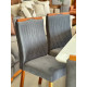 Mesa de Jantar Pedro 160x80 c/ 6 Cadeiras Genova Cinza - Mel / Off White
