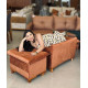 Poltrona Rubi Retrátil com Puff Decorativa - Terracota 