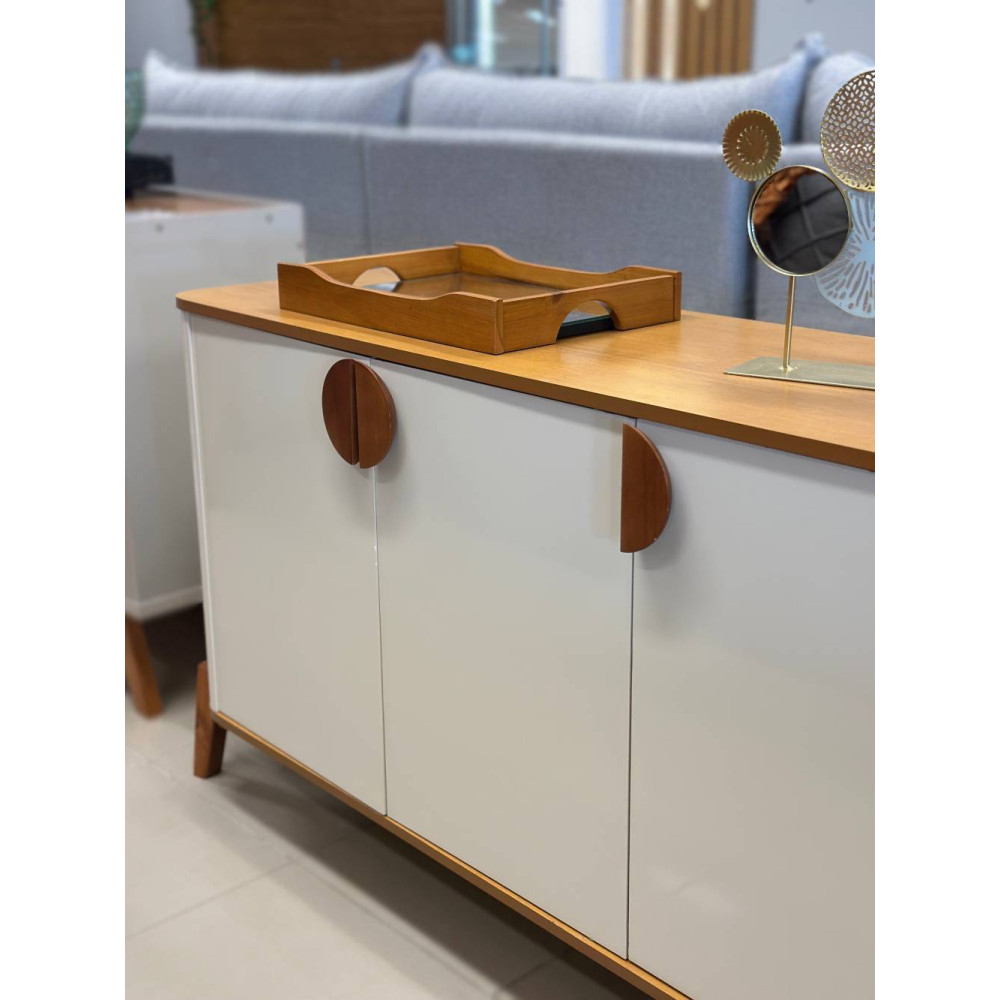 Aparador Buffet Buriti 3 portas - Off White/Nature