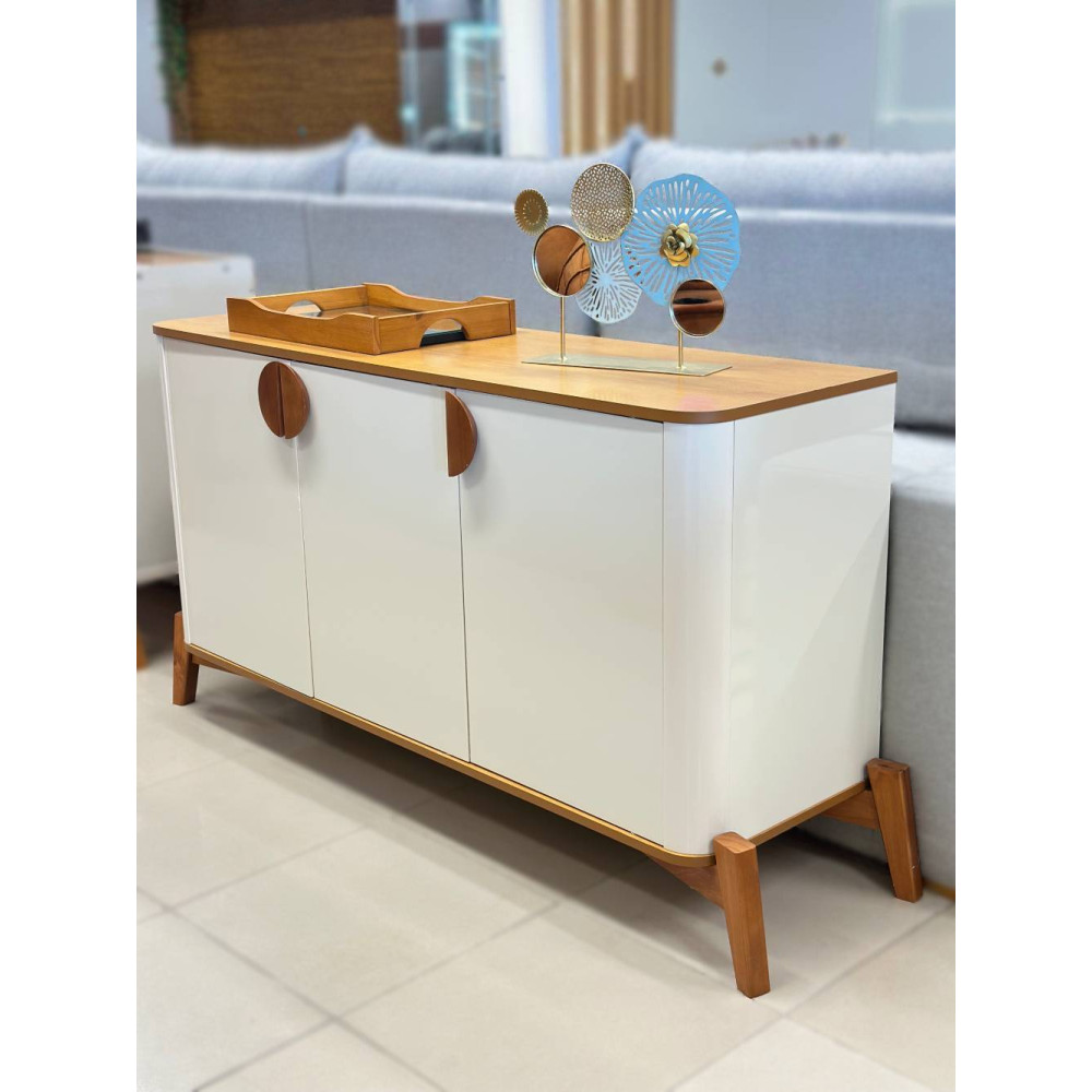 Aparador Buffet Buriti 3 portas - Off White/Nature