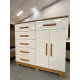 Cômoda Xangai 2 Portas 6 Gavetas - Cinamomo/Off White