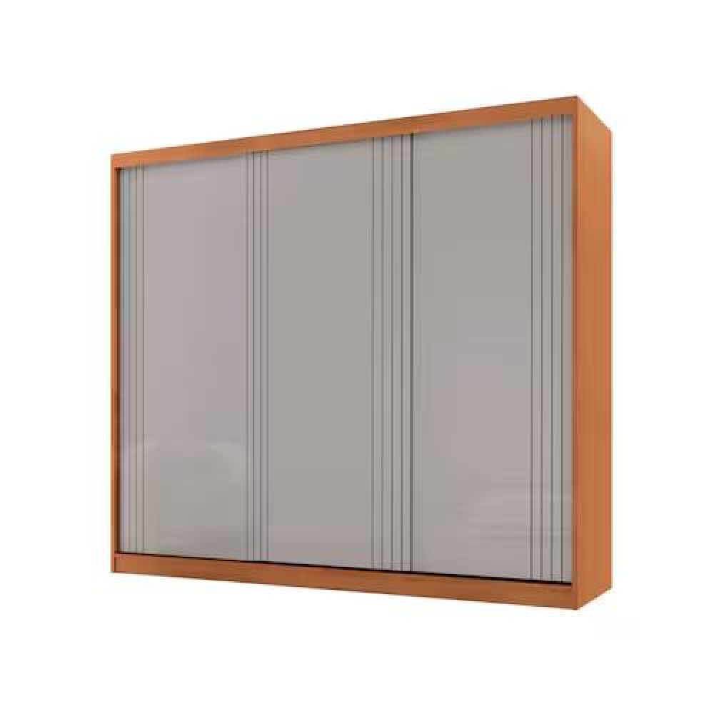Guarda Roupa Oslo 3 Portas de Correr c/ 4 Gavetas - Rufato - Naturale/Off White