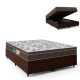 Base Box QUEEN Bau Bipartido - 158 + Colchão Espuma Queen Orthoface Polar 158x198x25cm - Marrom