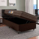 Base Baú Solteiro Courino + Colchão Espuma Solteiro Orthoface Polar 88x188x25 - Marrom