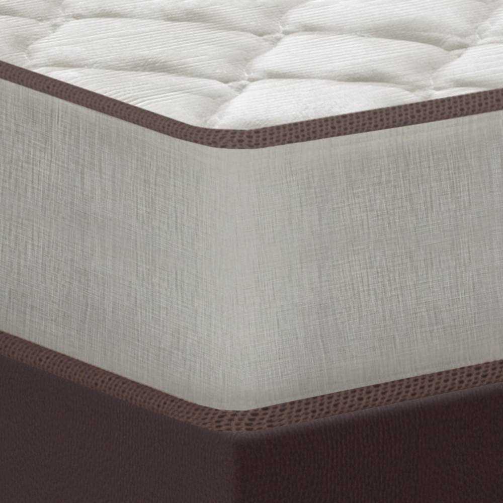Base Box Casal 138x188x30 Courino - Ortobom - Marrom + Colchão Ortobom Robust Dupla Face Casal 138x188x20