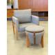 Poltrona Orion Plus Com Puff Decorativo Orion - 1047  Linho Cinza
