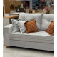 Sofá Living Jadore Confort 3 lugares Veludo - Prata 5028