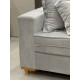 Sofá Living Jadore Confort 3 lugares Veludo - Prata 5028