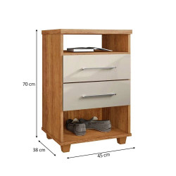 Mesa de Cabeceira Valente - Cedro / Areia Mesa de Cabeceira Valente - Cedro / Areia