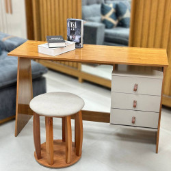 Escrivaninha Gaby c/ 3 Gavetas - Cinamomo / Off White