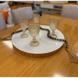 Prato Giratório Fino Decor 50cm - Cinamomo / Off White Prato Giratório Fino Decor 50cm - Cinamomo / Off White