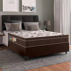Cama Box Casal + Colchão Espuma Orthoface Polar 138x188x25cm - Marrom Cama Box Casal + Colchão Espuma Orthoface Polar 138x188x25cm - Marrom