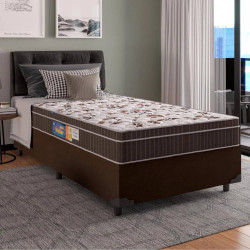 Cama Box Solteiro + Colchão Espuma Orthoface Polar 88x188x25 - Marrom Cama Box Solteiro + Colchão Espuma Orthoface Polar 88x188x25 - Marrom