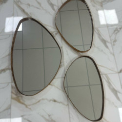 Conjunto Espelho Orgânico Madri c/ 3 Peças - Cinamomo Conjunto Espelho Orgânico Madri c/ 3 Peças - Cinamomo