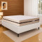 Colchão Royal Casal c/ Molas Ensacadas 32X188X138 - Bege + Base Cama Box Casal Courino - Branco