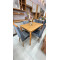 Mesa de Jantar Alegra Canto Copo 1,20 X 0,80 C/ 4 Cadeiras Julia - Veludo Cinza
