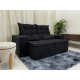 Sofá Retrátil e Reclinável 3 Lugares Beatriz – Preto 