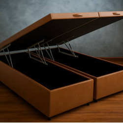 Base Box QUEEN Bau Bipartido - 158 - Marrom
