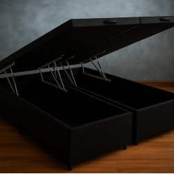 Base Box QUEEN Bau Bipartido - 158 - Preto