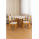 Mesa de Jantar Tokio Tampo c/ Vidro 120x80 c/ 4 Cadeiras Sol - Linho Bronze Mesa de Jantar Tokio Tampo c/ Vidro 120x80 c/ 4 Cadeiras Sol - Linho Bronze