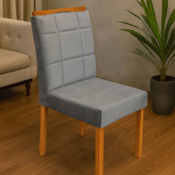 Cadeira  Julia - Veludo Cinza Cadeira  Julia - Veludo Cinza