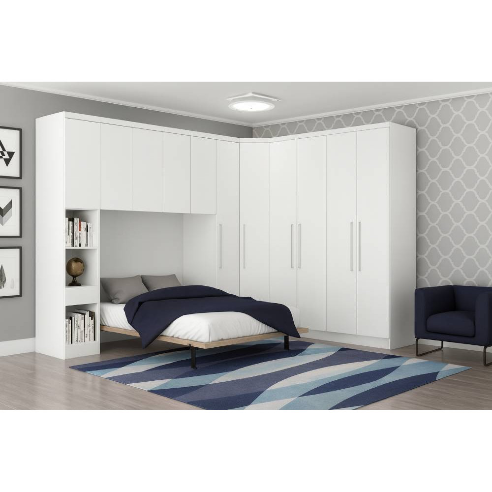 Guarda Roupa Modulado Rizon 005 Casal 6 Peças Novo Horizonte - Branco