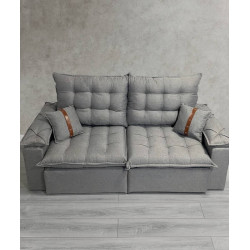 Sofá Retrátil e Reclinável Prada Confort 2m - Linho Cinza