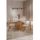 Mesa de Jantar Daila Tampo c/ Vidro 90x90 c/ 4 Cadeiras Sol - Linho Bronze Mesa de Jantar Daila Tampo c/ Vidro 90x90 c/ 4 Cadeiras Sol - Linho Bronze