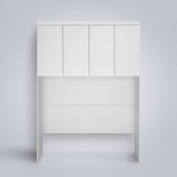 Guarda Roupa Rizon Módulo Aéreo Casal 4 Portas Novo Horizonte - Branco