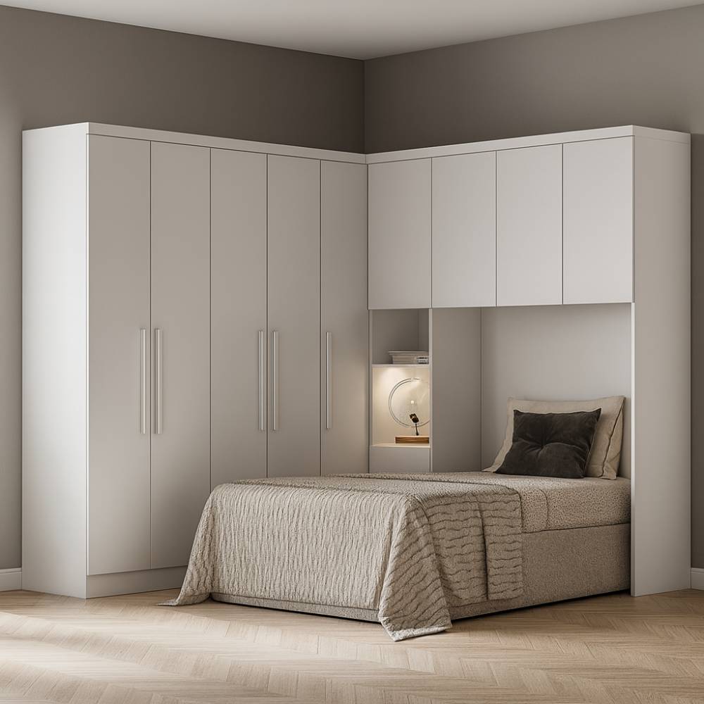 Guarda Roupa Modulado Rizon 004 Solteiro 4 Peças Novo Horizonte - Branco