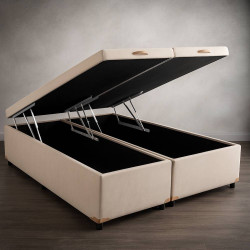 Base Box QUEEN Bau Bipartido - 158 - Bege